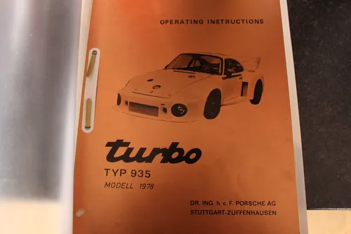 Porsche Turbo Typ 935 Owners Manual